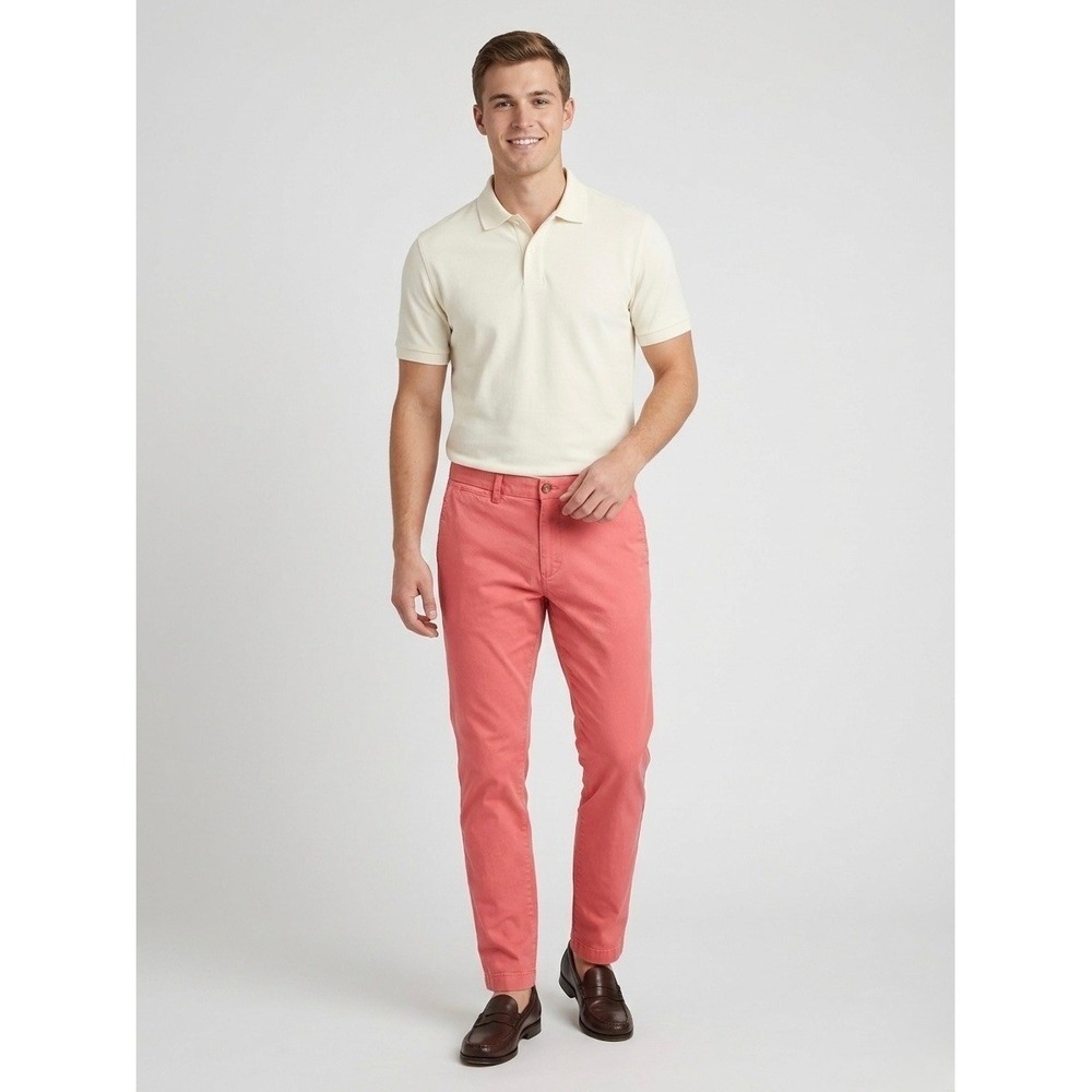 Vineyard Vines Mens Slim Fit Breaker Pant Coral Pink Chinos 32 x 32.25